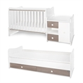 Bed MiniMAX NEW white+coffee Variant B /teen bed; baby bed&cupboard/ *The bed can be used by two children at the same time